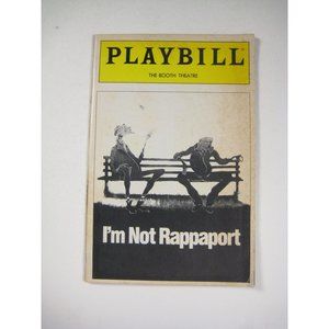 I m Not Rappaport Playbill Ossie Davis 1987 Booth Theatre Klugman Sullivan I'm